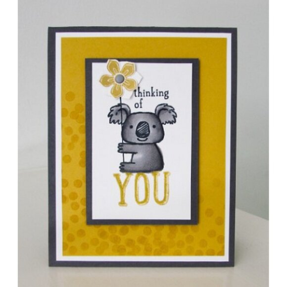 STAMP UP Kind Koala Thinking You Rubber Stamp Daisy Flower Craft Card Scrapbook - Picture 8 of 10